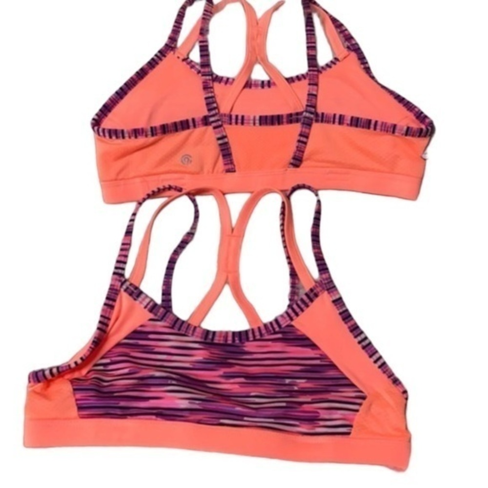 Set of 2 Champion due dry sports bra C9 orange &‎ purple girls size L  (W103)